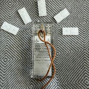 Louis Vuitton Clear Acrylic Domino Case with Tan Leather Strap